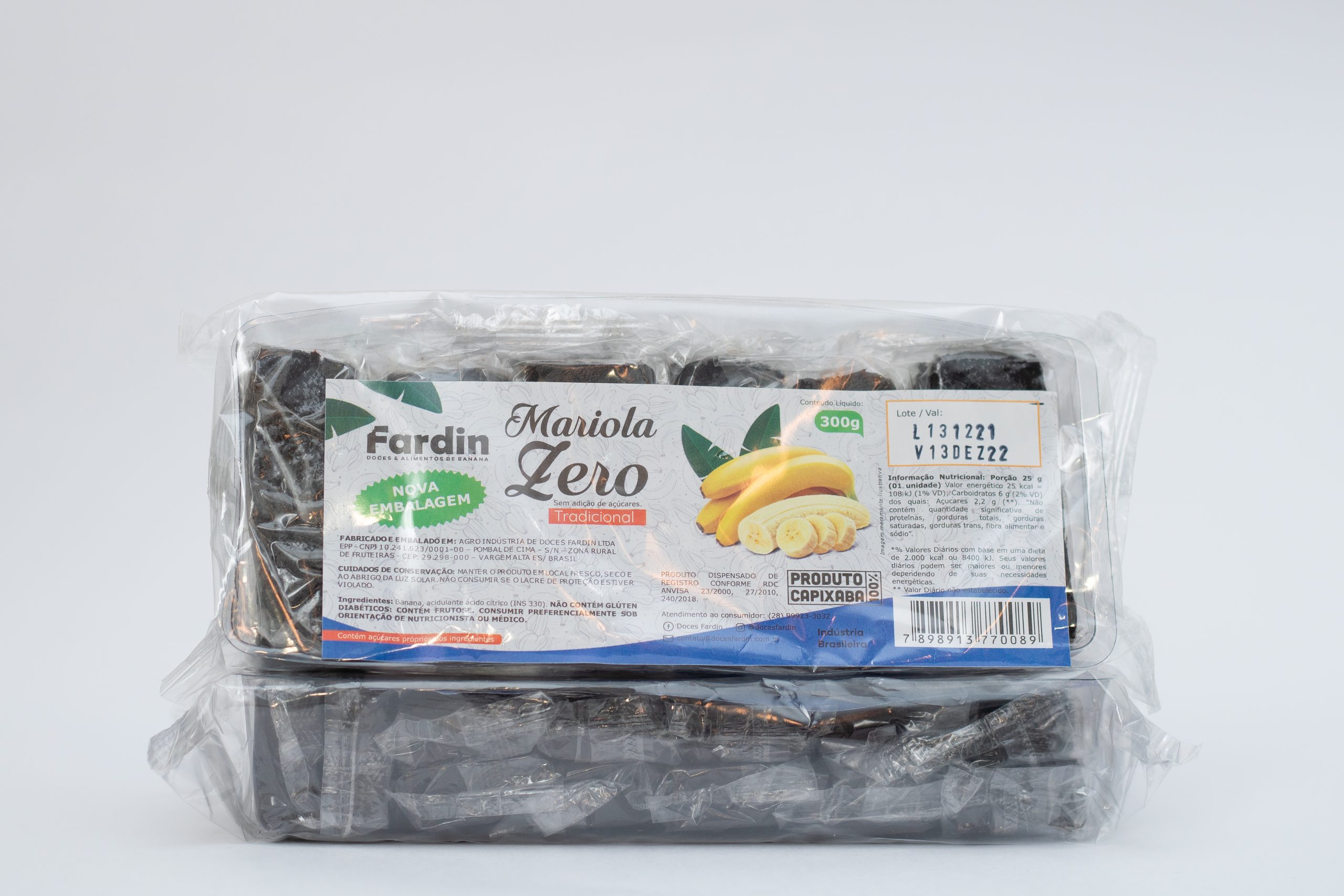 Mariola Zero Tradicional 300 Gramas Fardin Doces E Produtos De Banana